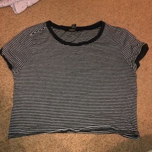 B&W Striped Crop Top